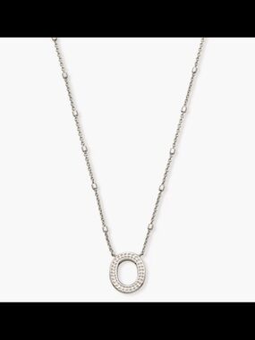 Kendrascott Letter O Pendant Necklace in Silver NWT #1541